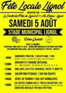 Programme fête de Lignol.