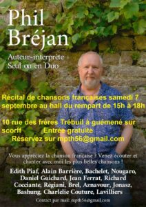 Phil Bréjan auteur interprète seul ou en duo.