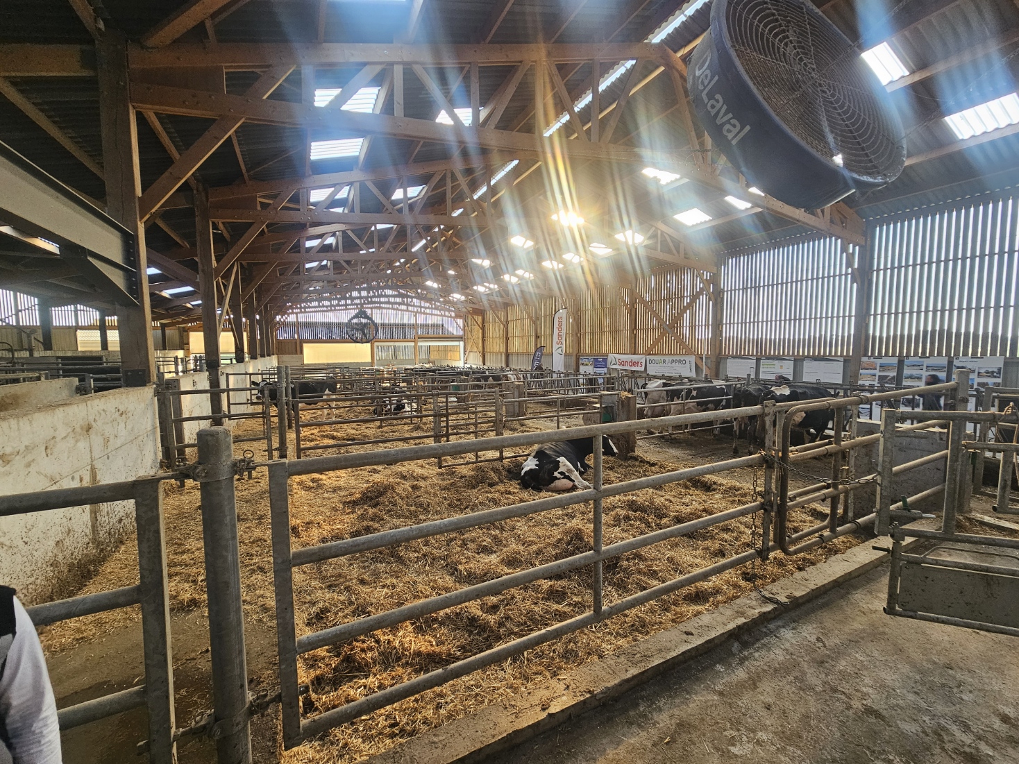 Mme le maire Carole Le Yaouanq venu voir les nouveaux robots de traite à la ferme de Guillaume Stephan.