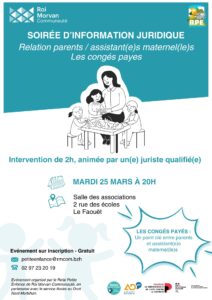 soirée d’informations juridiques concernant la réglementation des Congés payés dans les contrats Assistantes maternelles